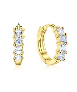 Gold Plated CZ Stone Huggies Earring STHG-04-GP